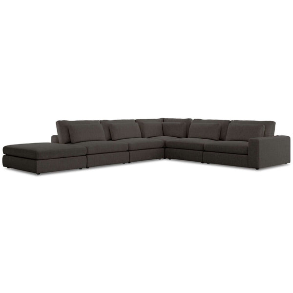 home fashion Bloor 5-Piece RAF Sectional w/Ottoman Landale Charcoal by Four Hands