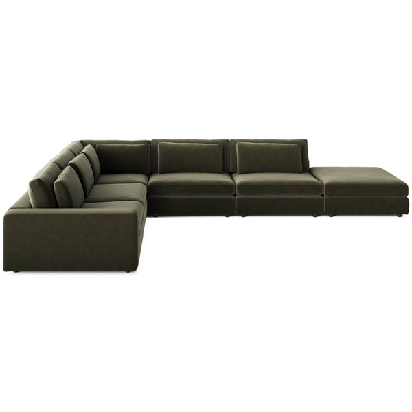 Home Fashion Bloor 5 Piece Sectional Surrey Olive By Four Hands