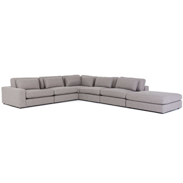 home fashion Bloor 5-Piece Sectional w/ Ottoman Chess Pewter by Four Hands