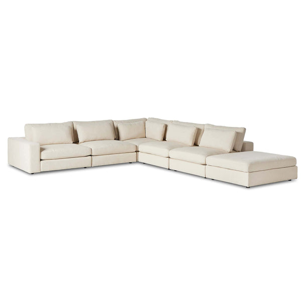 home fashion Bloor 5 Piece Sofa Sectional w/Ottoman Clairmont Sand by Four Hands