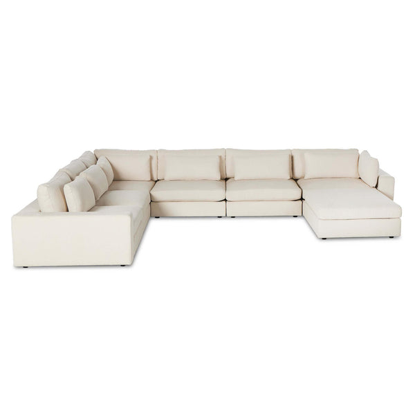 Home Fashion Bloor 6 Piece Sectional W/Ottoman Clairmont Sand By Four Hands
