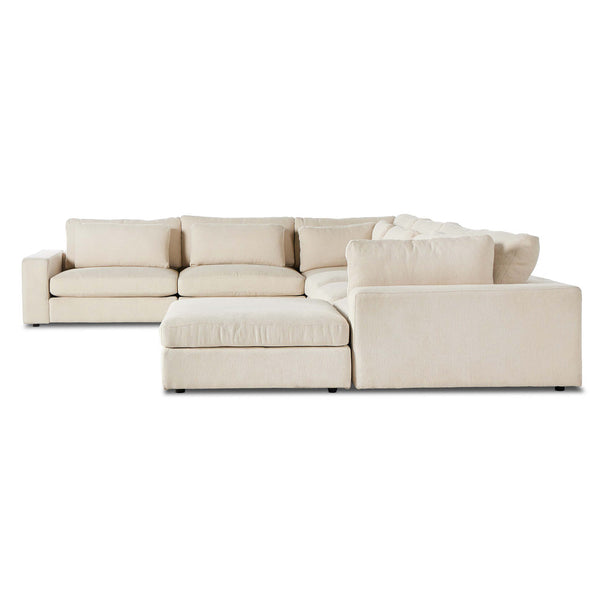 Home Fashion Bloor 6 Piece Sectional W/Ottoman Clairmont Sand By Four Hands