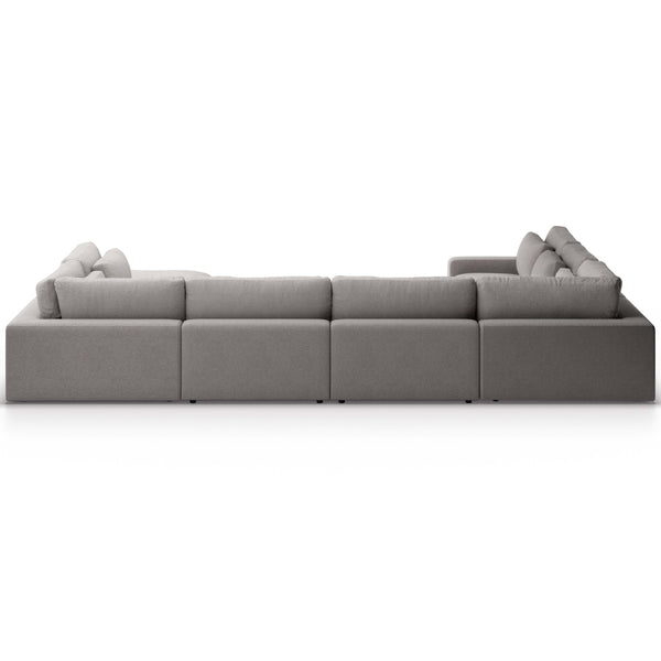 Home Fashion Bloor 7 Piece Sectional W/ Ottoman Chess Pewter By Four Hands