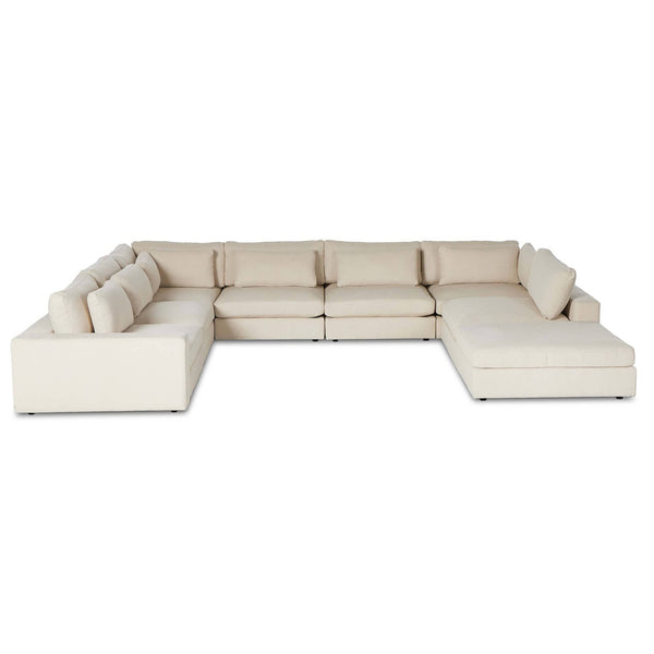 Home Fashion Bloor 7 Piece Sectional W/Ottoman Clairmont Sand By Four Hands