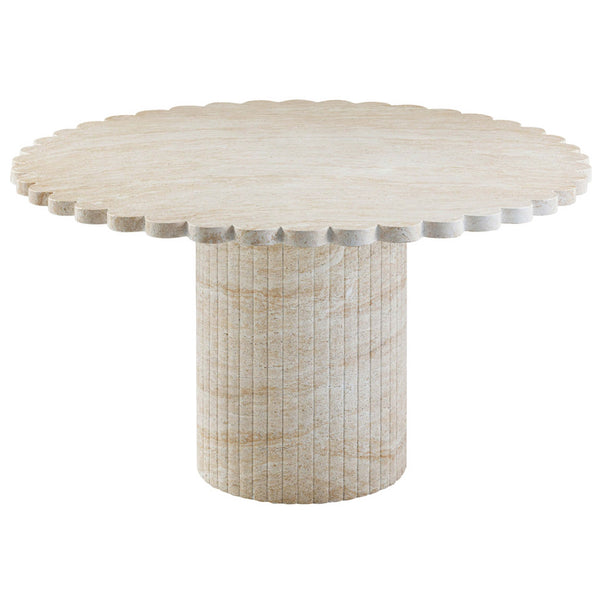 Home Fashion Blossom Outdoor Dining Table Travertine Finish