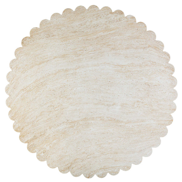 Home Fashion Blossom Outdoor Dining Table Travertine Finish