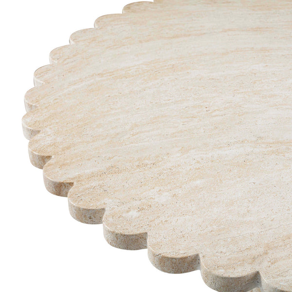 Home Fashion Blossom Outdoor Dining Table Travertine Finish