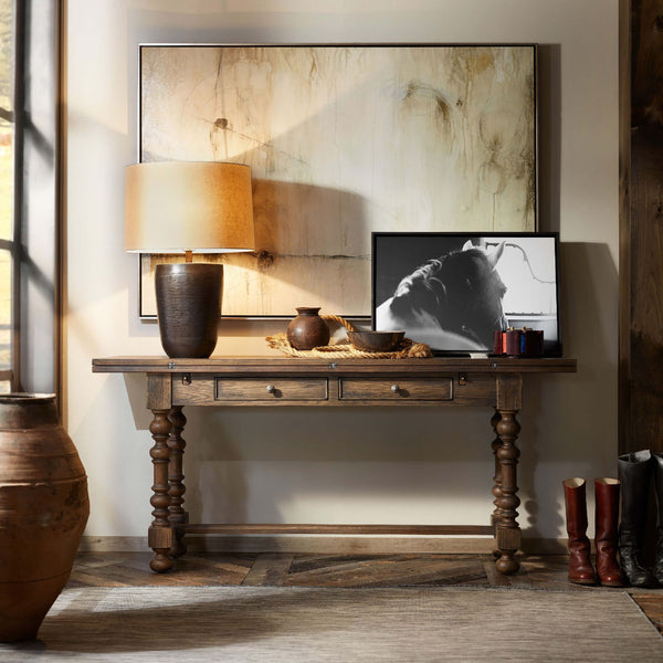 Home Fashion Bluewind Flip-Top Console Table Saddle Brown