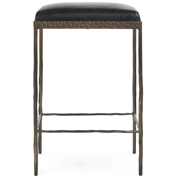 Home Fashion Bose Leather Bar & Counter Stool Onyx Black