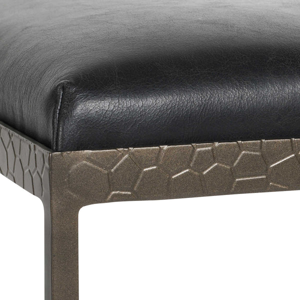 Home Fashion Bose Leather Bar & Counter Stool Onyx Black