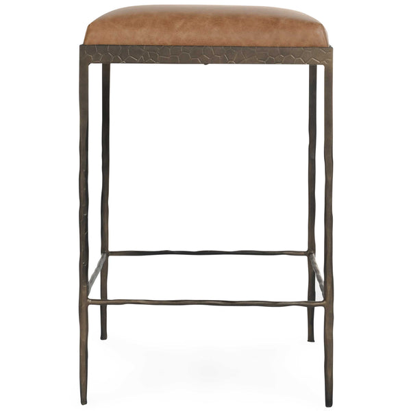 Home Fashion Bose Leather Counter Stool Chestnut Brown