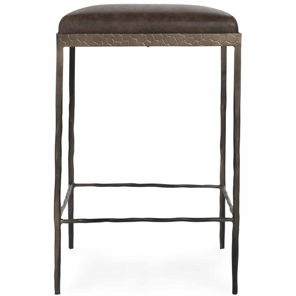 Home Fashion Bose Leather Counter Stool Cocoa Brown