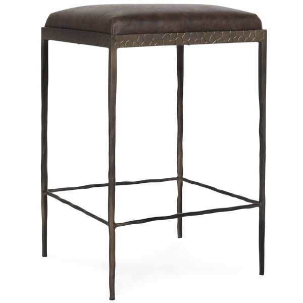 home fashion Bose Leather Counter Stool Cocoa Brown
