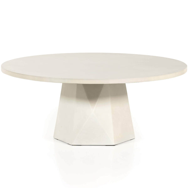 home fashion Bowman Outdoor Coffee Table White Concrete by Four Hands