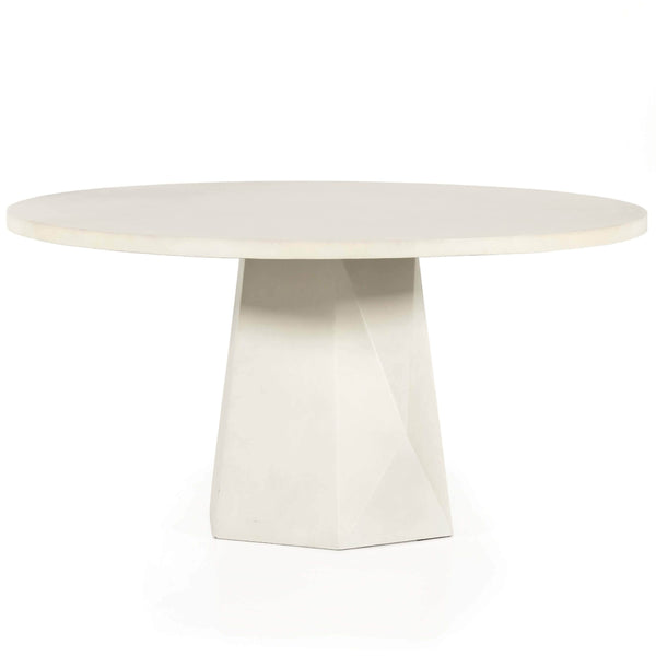 Home Fashion Bowman Outdoor Dining Table White Concrete By Four Hands