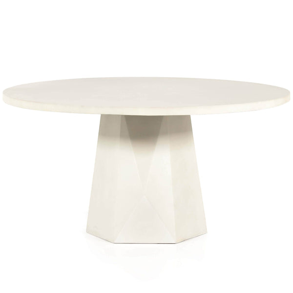 Home Fashion Bowman Outdoor Dining Table White Concrete By Four Hands
