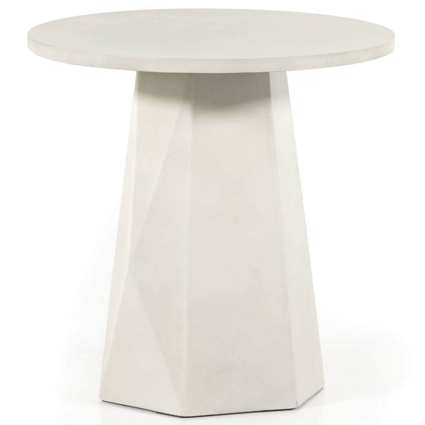 Home Fashion Bowman Outdoor End Table White Concrete By Four Hands