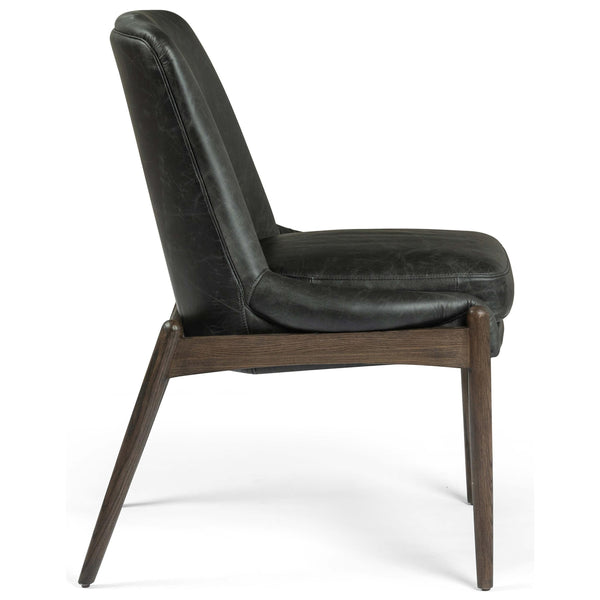 Home Fashion Braden Leather Side Chair Durango Smoke By Four Hands