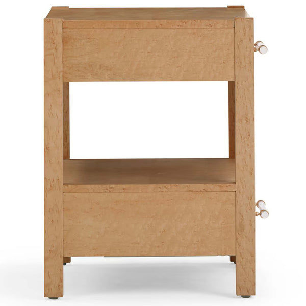 Home Fashion Brandyss 2-Drawer Nightstand Birdseye Maple