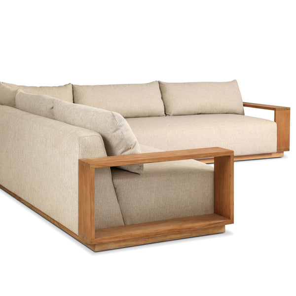 Home Fashion Branford Outdoor 3 Piece Sectional Ellor Beige By Four Hands