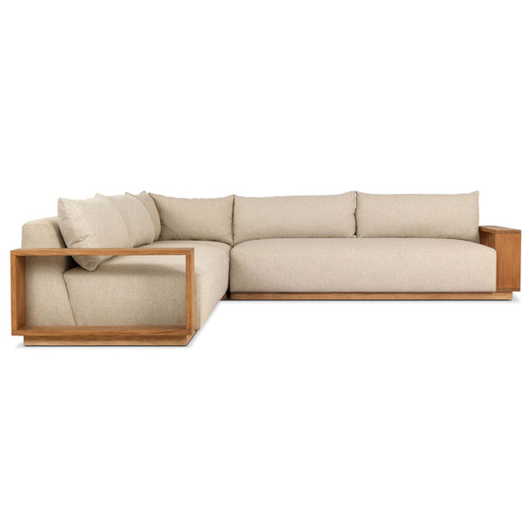 Home Fashion Branford Outdoor 3 Piece Sectional Ellor Beige By Four Hands