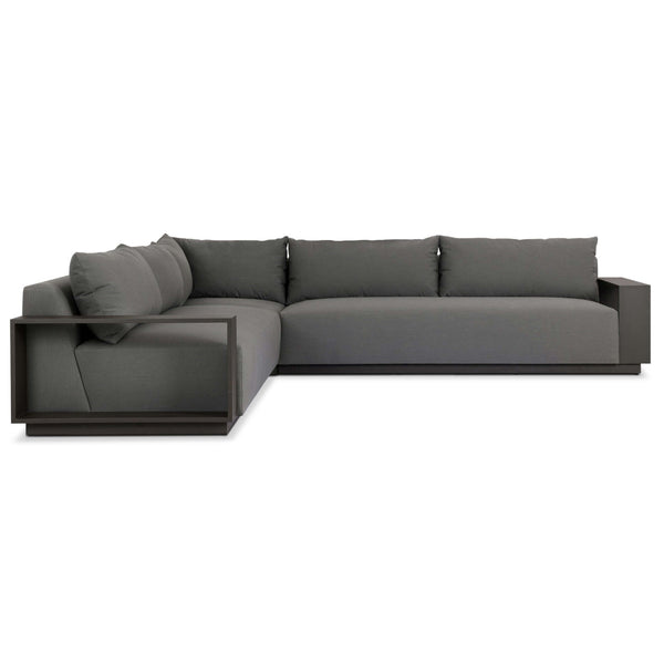 Home Fashion Branford Outdoor Metal 3 Piece Sectional Arashi Graphite By Four Hands