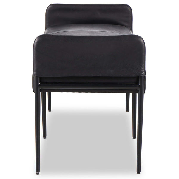 Home Fashion Brickel Leather Bench Heirloom Black By Four Hands