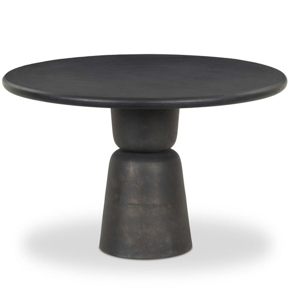 home fashion Brixton Outdoor Round Dining Table Distressed Bronze by Four Hands