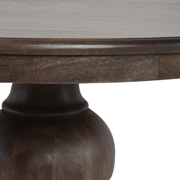 Home Fashion Brookside 60" Round Dining Table Dark Brown