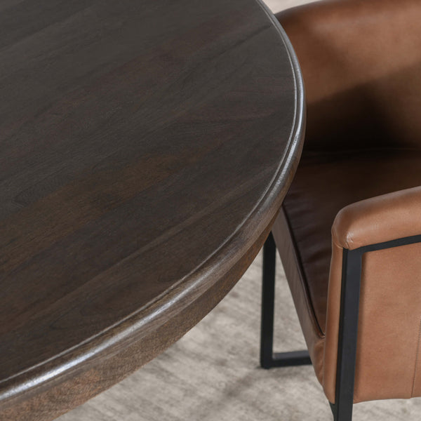 Home Fashion Brookside 60" Round Dining Table Dark Brown