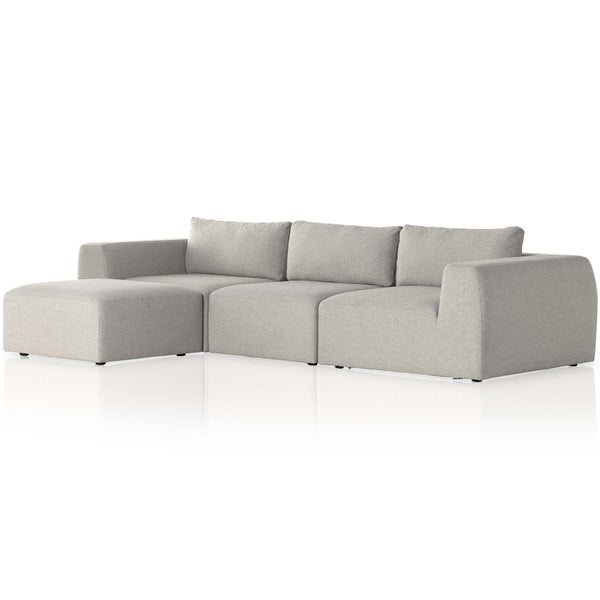 home fashion Brylee 3 Piece Sectional w/Ottoman Torrance Silver by Four Hands