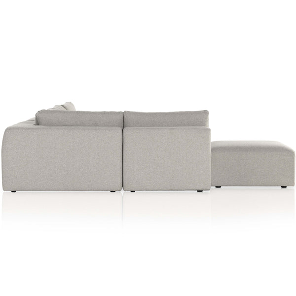 Home Fashion Brylee 4 Piece Sectional W/Ottoman Torrance Silver By Four Hands