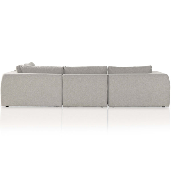 Home Fashion Brylee 4 Piece Sectional W/Ottoman Torrance Silver By Four Hands