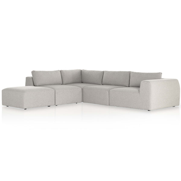home fashion Brylee 4 Piece Sectional w/Ottoman Torrance Silver by Four Hands