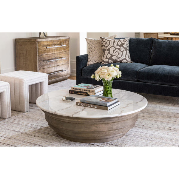 Home Fashion Caldwell Stone Coffee Table White Marble By Four Hands