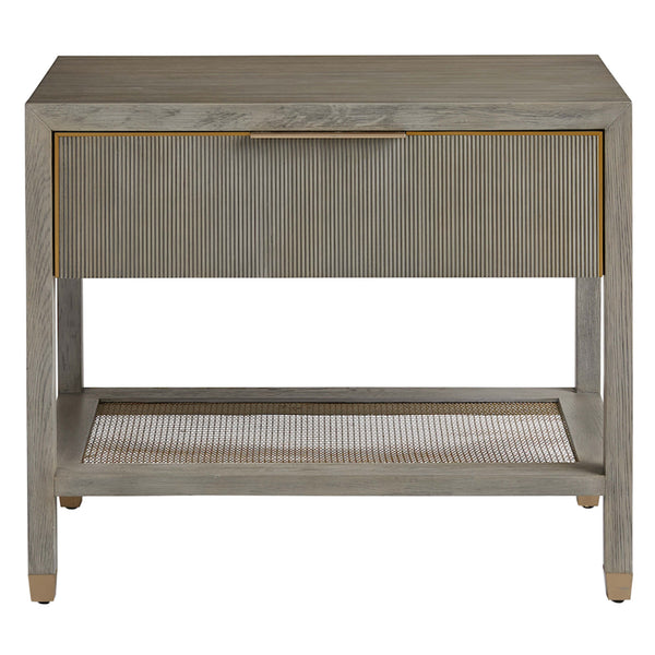 Home Fashion Caleb 1 Drawer Nightstand Brushed Smoke