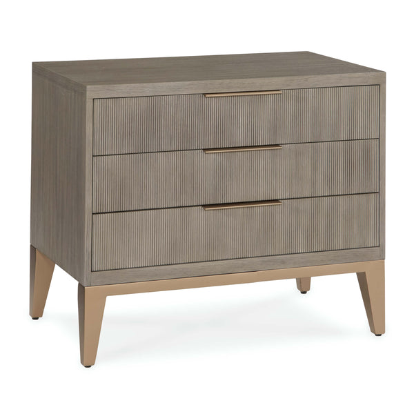 home fashion Caleb 3 Drawer Nightstand Brushed Smoke