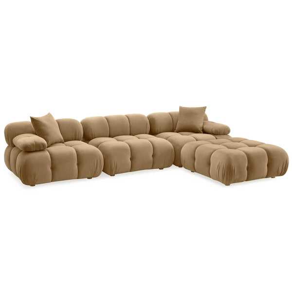 home fashion Calliope 4 Piece Modular Sectional Cafe Au Lait