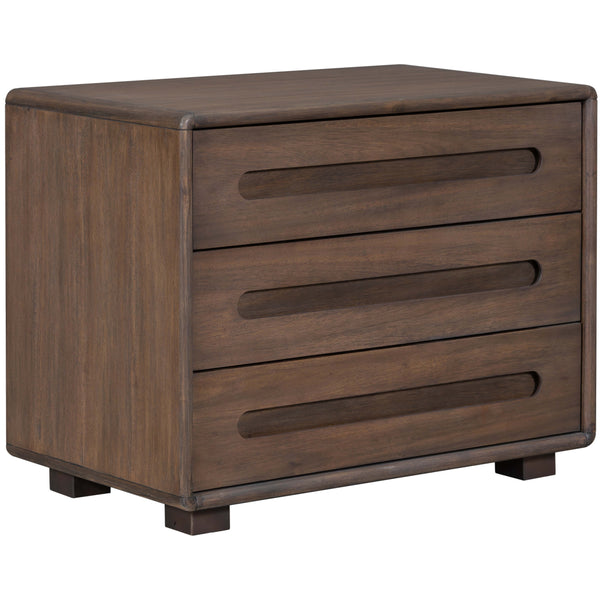 home fashion Cameron 3 Drawer Nightstand Modern Mocha