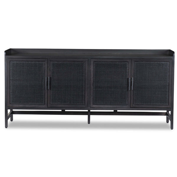 Home Fashion Caprice 72" Sideboard Black Wash W/Black Cane By Four Hands