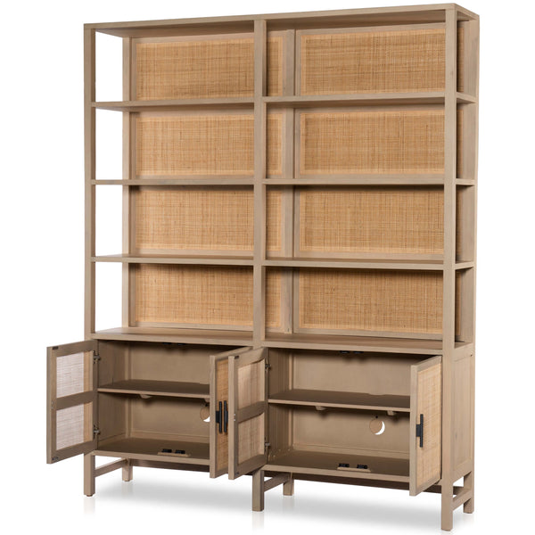 Home Fashion Caprice Wide Bookshelf Natural By Four Hands