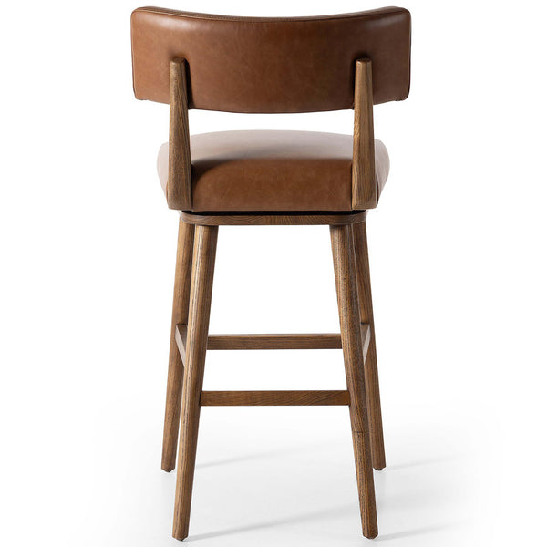 Home Fashion Cardell Leather Swivel Bar Stool Sonoma Chestnut By Four Hands