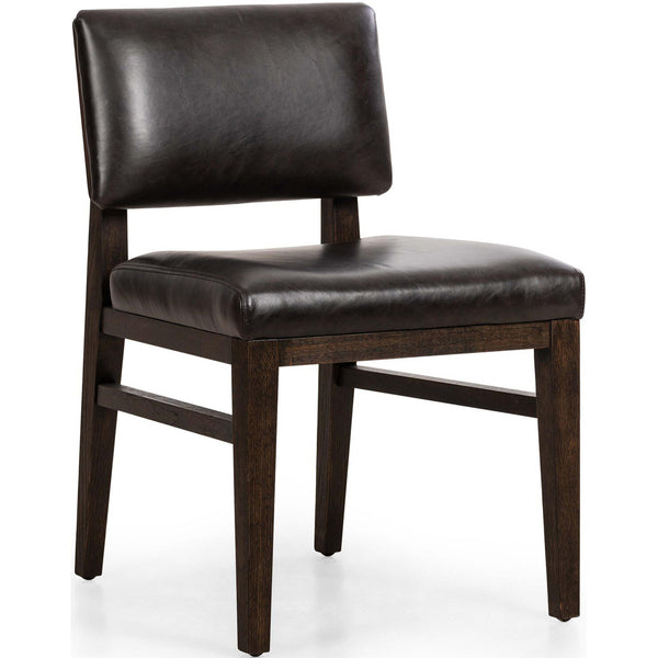 home fashion Carlo Leather Dining Chair Sonoma Black Set of 2 by Four Hands