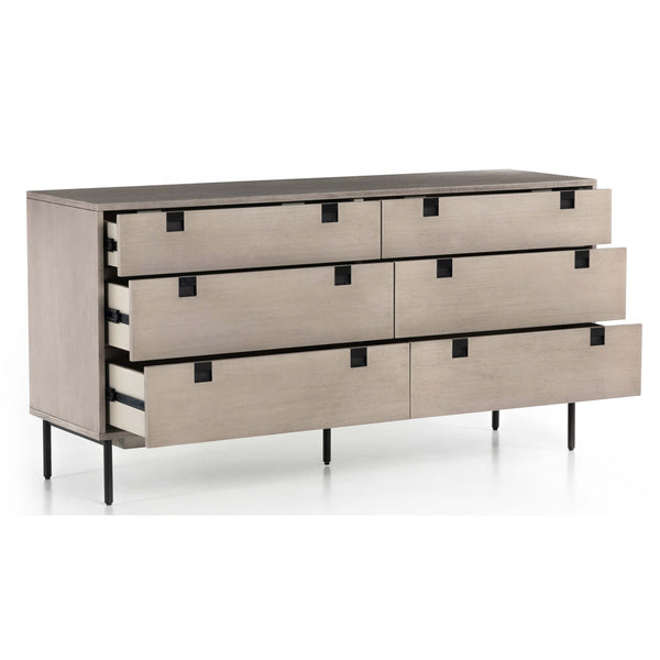 Home Fashion Carly 6 Drawer Dresser Grey Wash By Four Hands