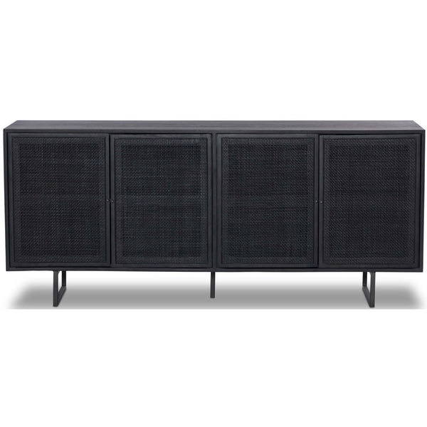Home Fashion Carmel Sideboard Black Wash W/Black Cane By Four Hands