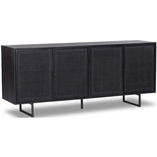 home fashion Carmel Sideboard Black Wash w/Black Cane by Four Hands
