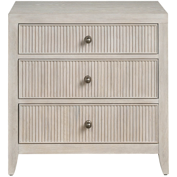 Home Fashion Carmen Three Drawer Nightstand White Oak