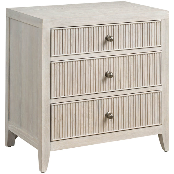 home fashion Carmen Three Drawer Nightstand White Oak