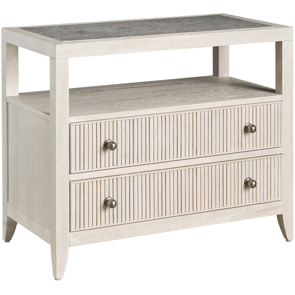 home fashion Carmen Two Drawer Nightstand White Oak