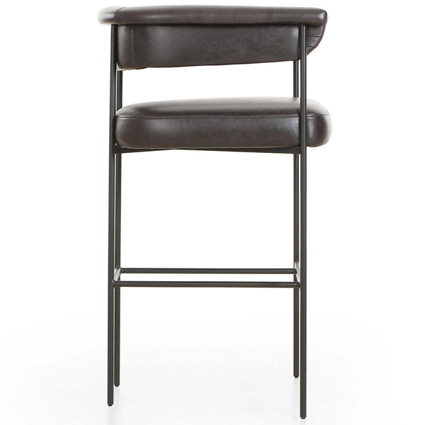 Home Fashion Carrie Leather Bar & Counter Stool Sonoma Black By Four Hands
